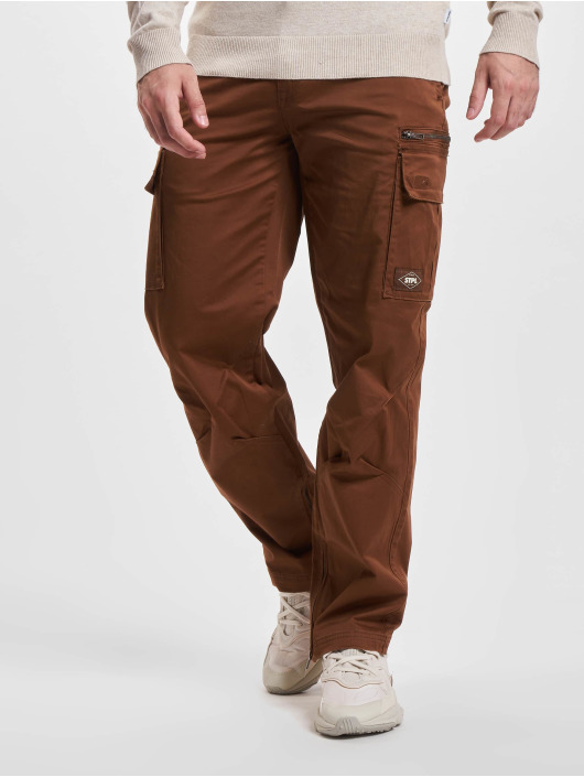Staple Herren Cargohose Horizontal Twill in braun