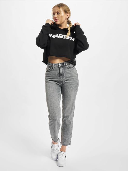 Starter Sweat capuche Ladies Cropped noir