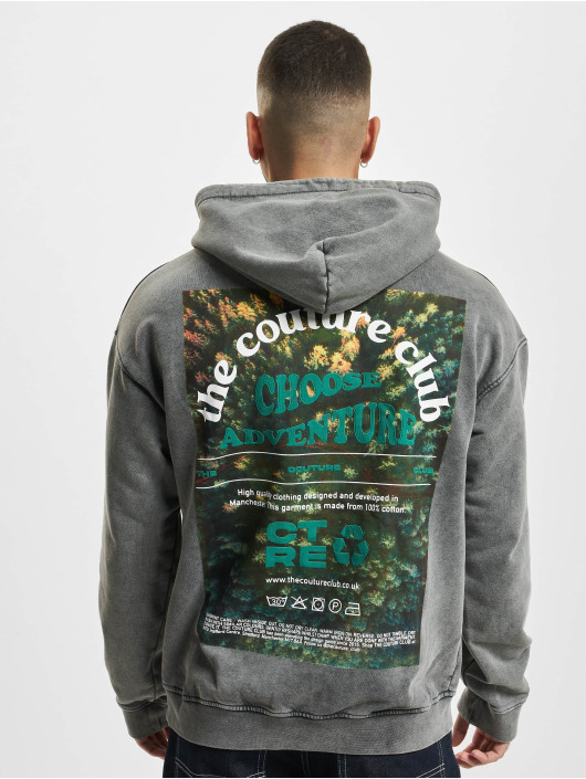 The Couture Club Hoodies Acid Wash Forest Print grå