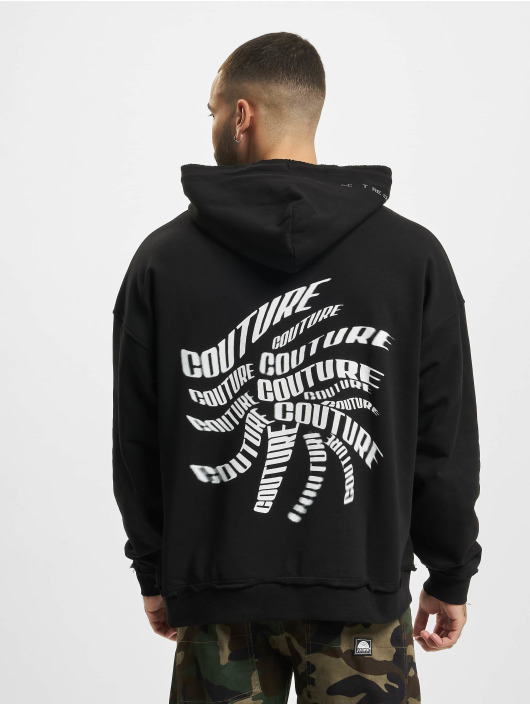 The Couture Club Hoody Distorted Circle Print Layered zwart