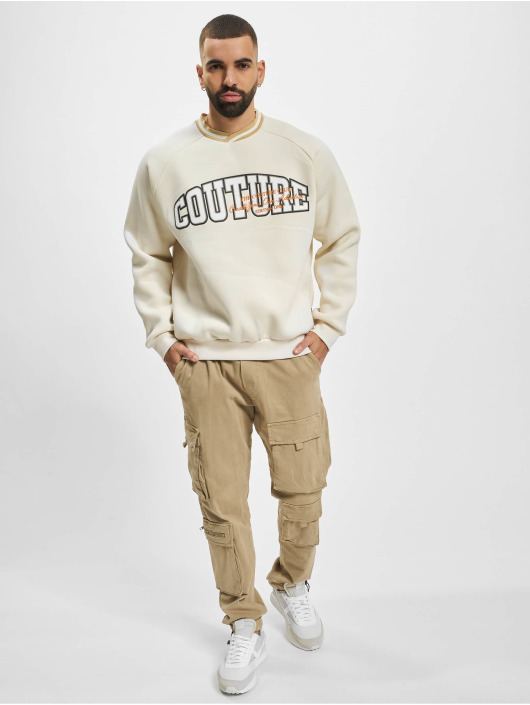 The Couture Club Pullover Varsity Print With Cross Over Rib white