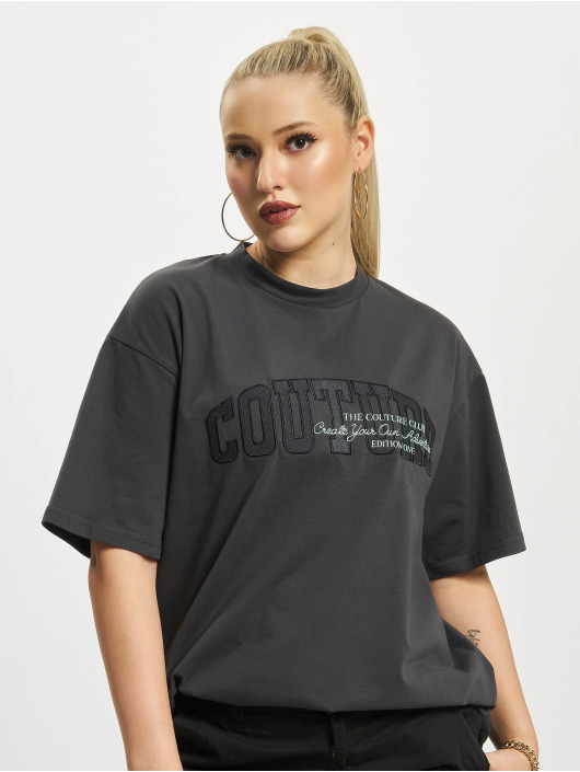 The Couture Club T-paidat Embroidered Overlayed Oversize musta
