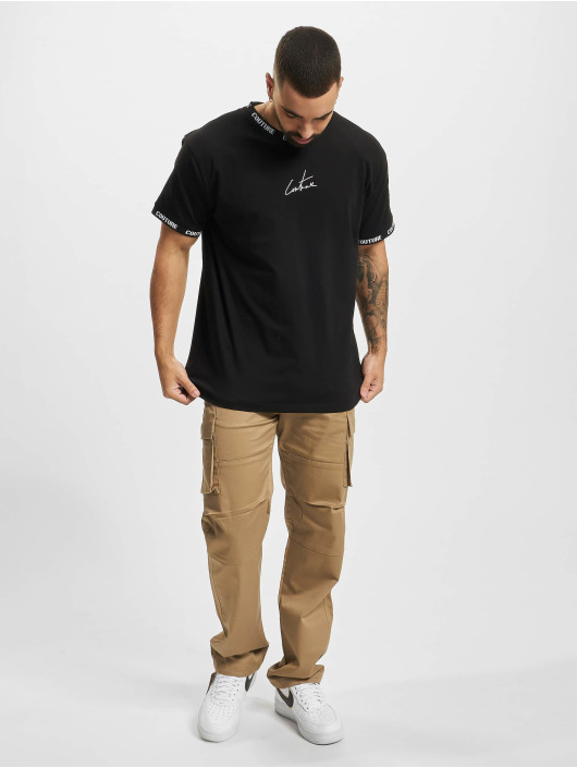 The Couture Club T-Shirt Repeat Jacquard Branded schwarz
