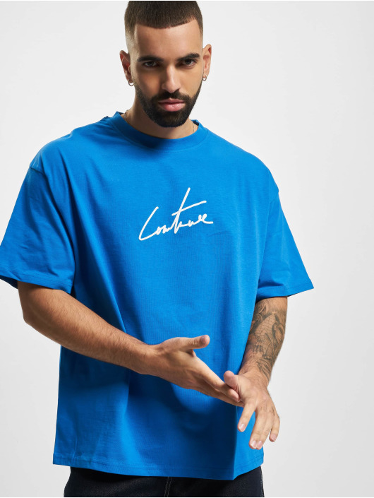 The Couture Club T-shirts Puff Print Signature blå