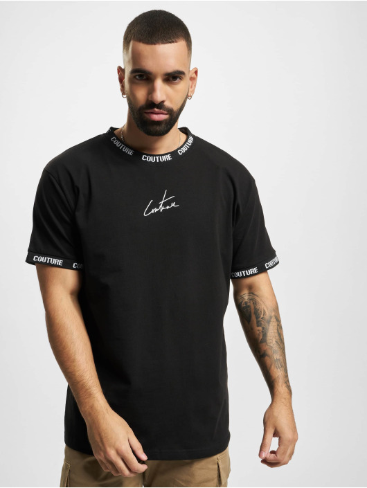 The Couture Club T-Shirty Repeat Jacquard Branded czarny