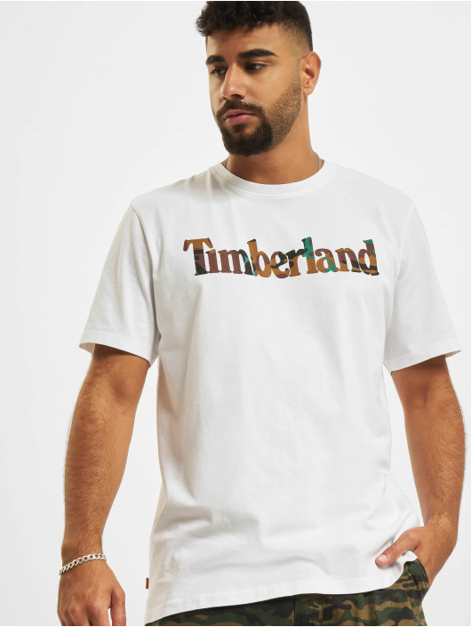 Timberland T-paidat SS Camo Linear valkoinen