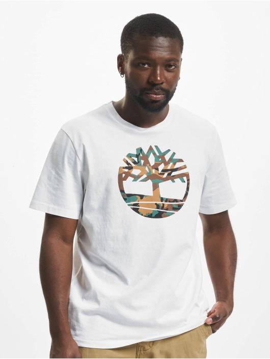 Timberland T-shirt Camo Tree Logo bianco