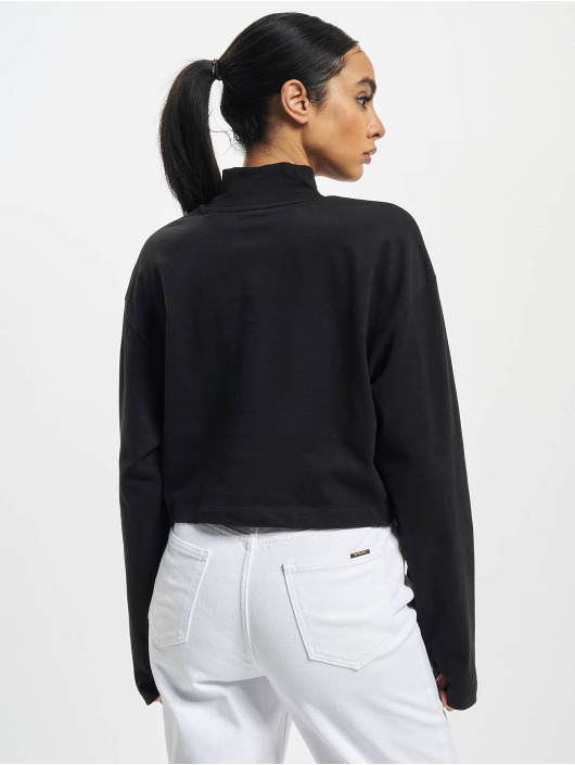 Tommy Jeans Camiseta de manga larga Badge Mock Crop negro