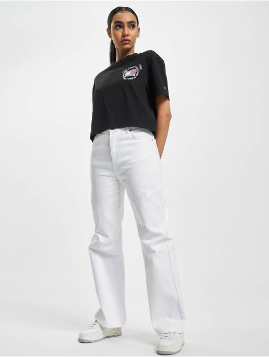 Tommy Jeans Camiseta Oversized Crop negro