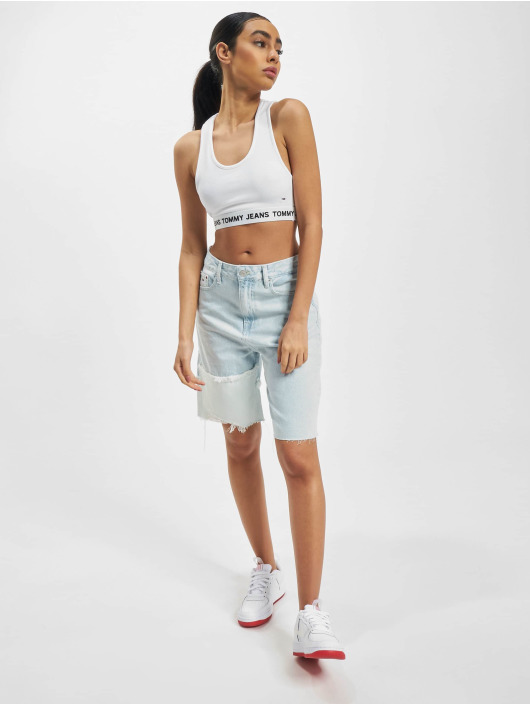 Tommy Jeans Hihattomat paidat Logo Crop valkoinen
