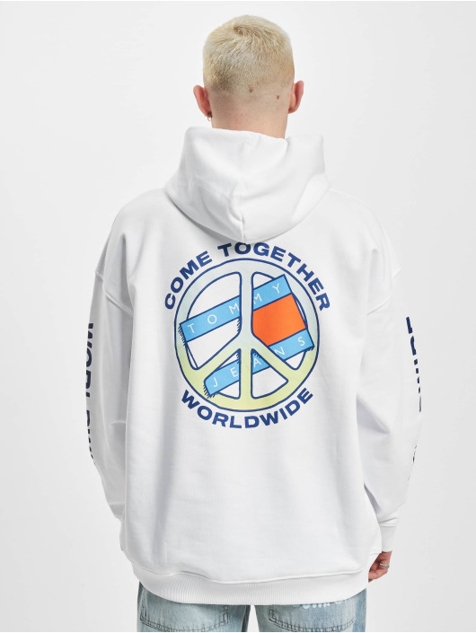 Tommy Jeans Hoody Together World Peace weiß