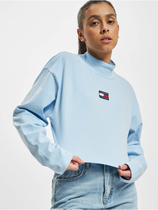 Tommy Jeans Pitkähihaiset paidat Badge Mock Crop sininen