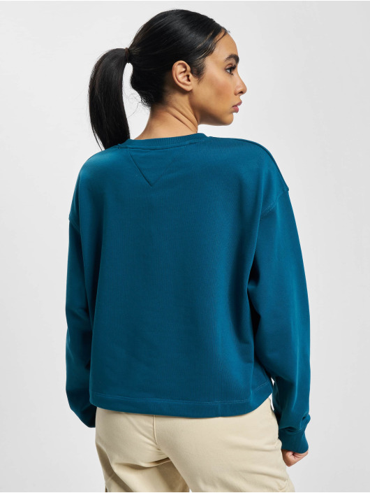 Tommy Jeans Pullover Crop College Logo türkis