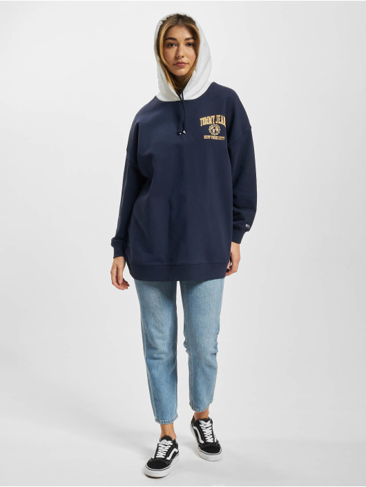 Tommy Jeans Sweat capuche Oversized College Logo bleu