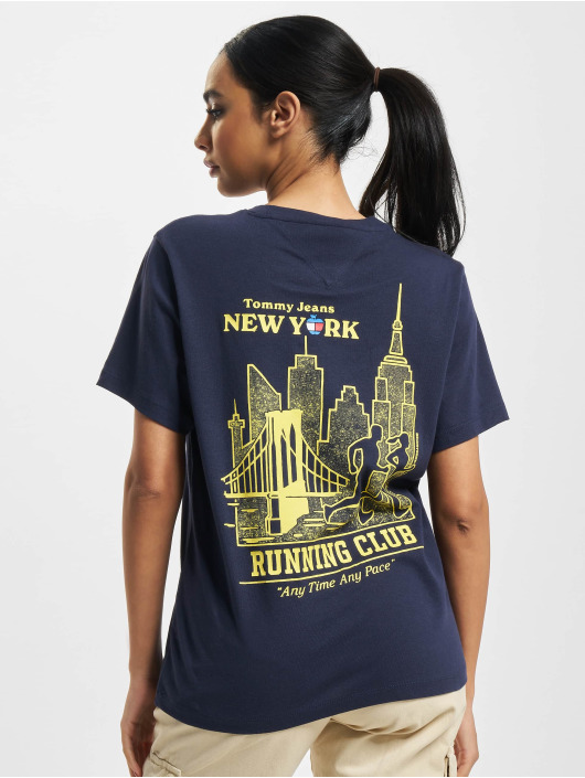 Tommy Jeans t-shirt Relaxed Running Club blauw