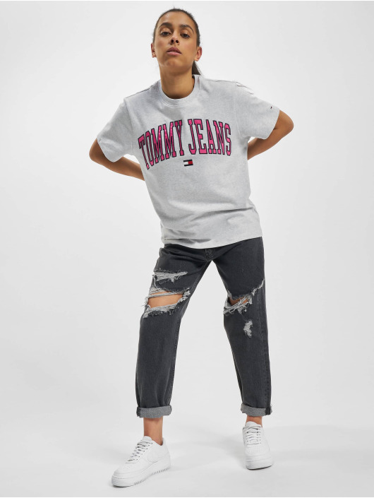 Tommy Jeans t-shirt Relaxed Collegiate Logo grijs