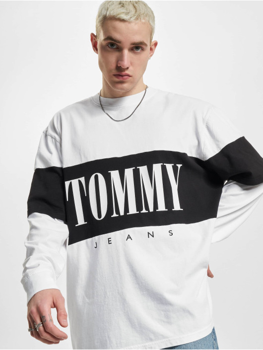 Tommy Jeans T-Shirt manches longues Skater Layer Logo blanc
