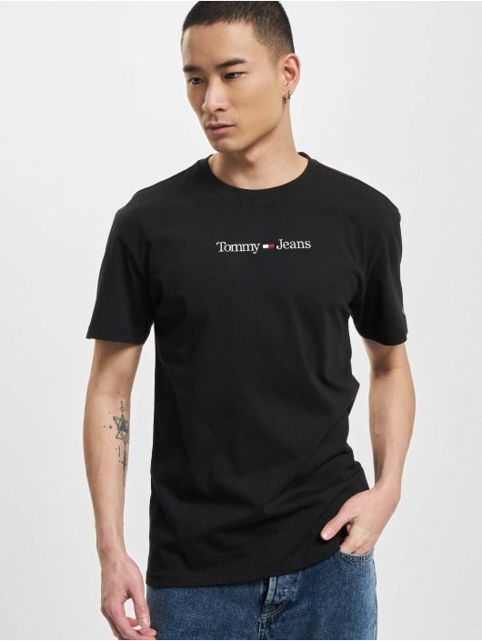 Tommy Jeans Herren T-Shirt Classic Linear Logo in schwarz