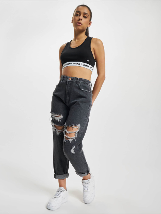 Tommy Jeans Top Logo Crop negro