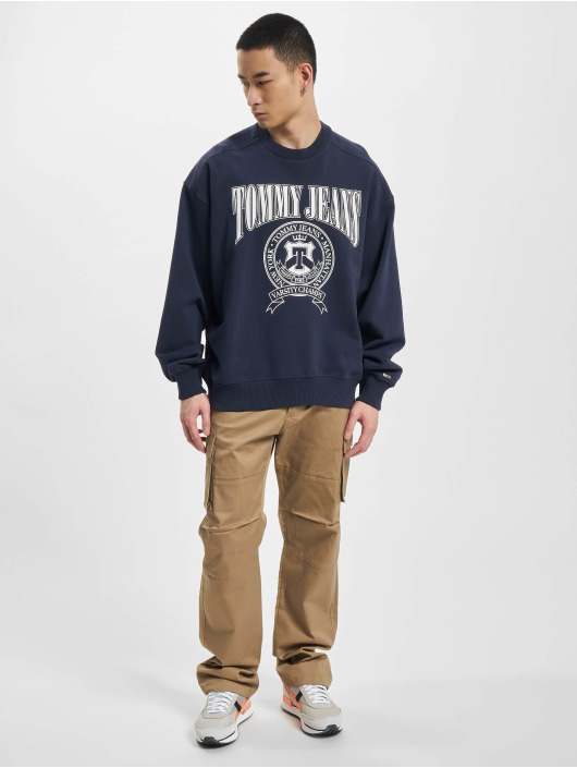 Tommy Jeans trui Comfort Varsity Crew blauw