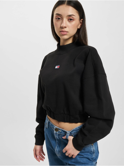Tommy Jeans trui Bxy Crp Badge Mockneck zwart