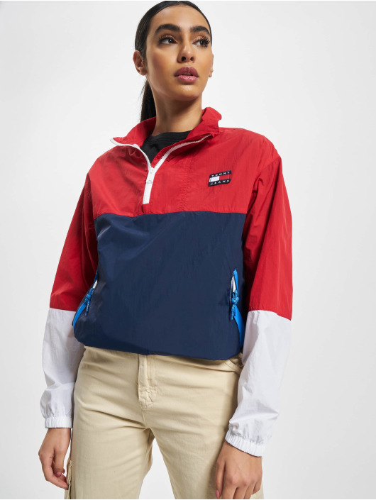 Tommy Jeans Winter Jacket Colorblock Popover Windbreaker red