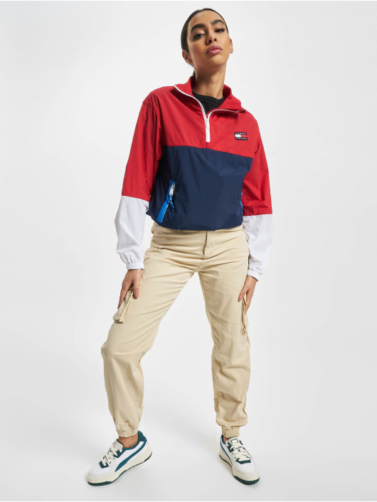 Tommy Jeans Winterjacke Colorblock Popover Windbreaker rot