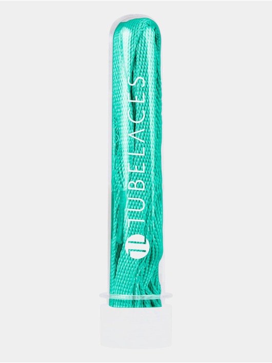 Tubelaces Shoelace White Flat turquoise