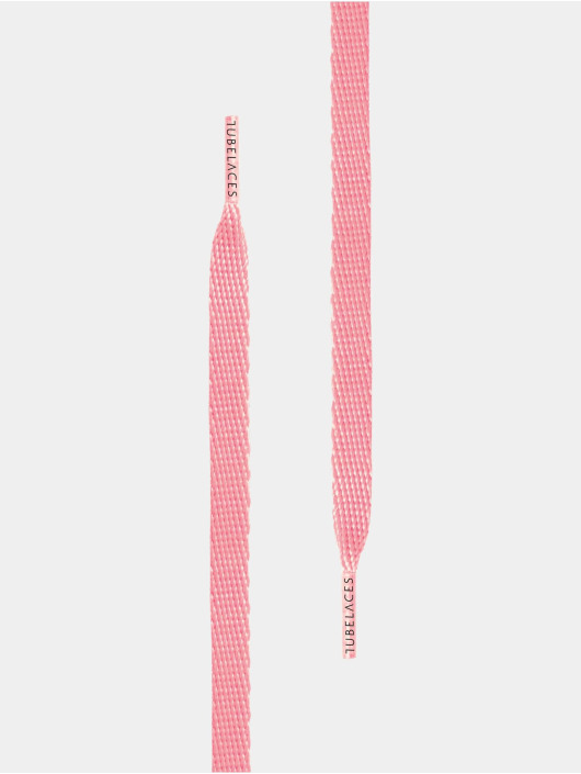 Tubelaces šnúrky White Flat pink