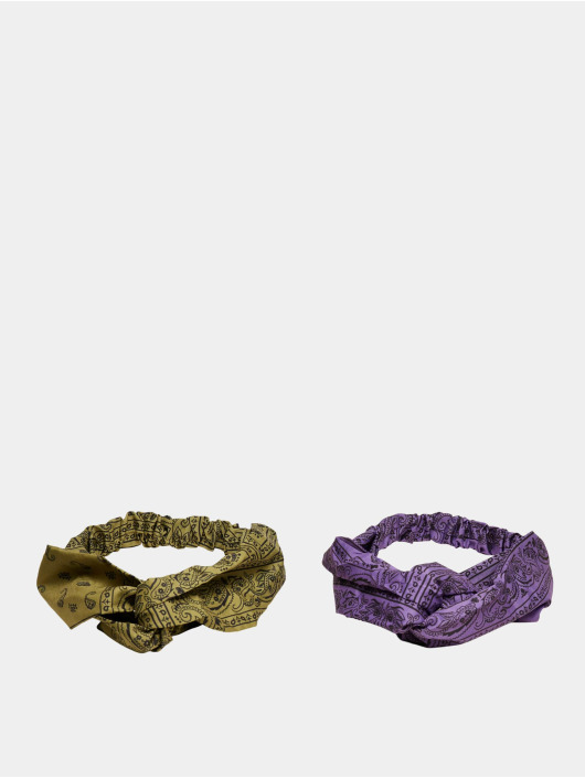Urban Classics Autres Bandana Print Headband 2-Pack pourpre