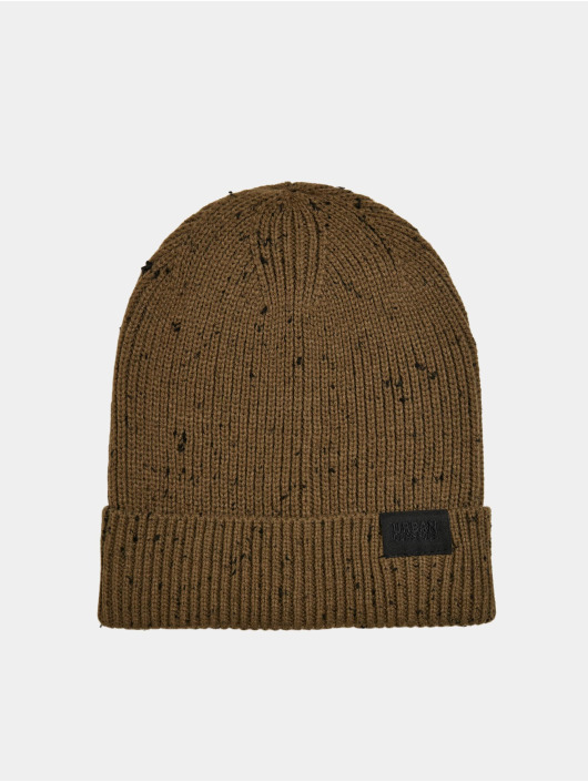 Urban Classics Beanie Nap Yarn Knit Set olijfgroen