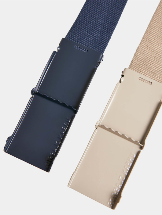 Urban Classics Belt Colored Buckle Canvas 2-Pack beige