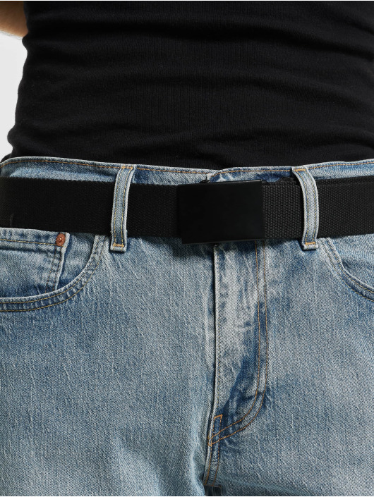 Urban Classics Belt Check And Solid Canvas 2-Pack black
