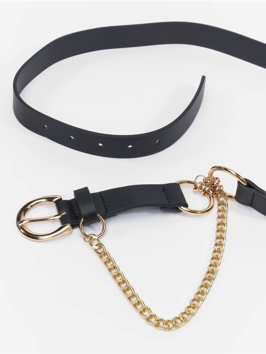 Urban Classics Belts Synthetic Leather With Chain svart
