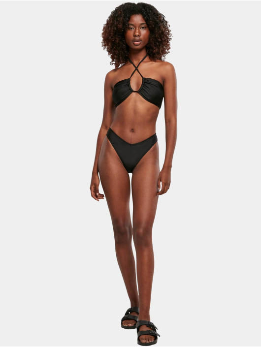 Urban Classics Bikini Ladies Recycled Hot V negro