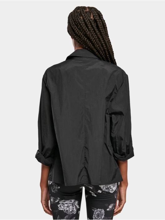 Urban Classics Bleiseri Ladies Oversized Crinkle Nylon musta
