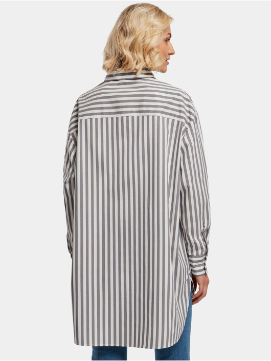 Urban Classics Bluse Ladies Oversized Stripe hvid