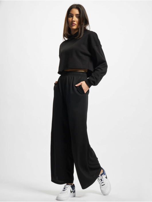 Urban Classics Bluzy z kapturem Ladies Oversized Cropped czarny