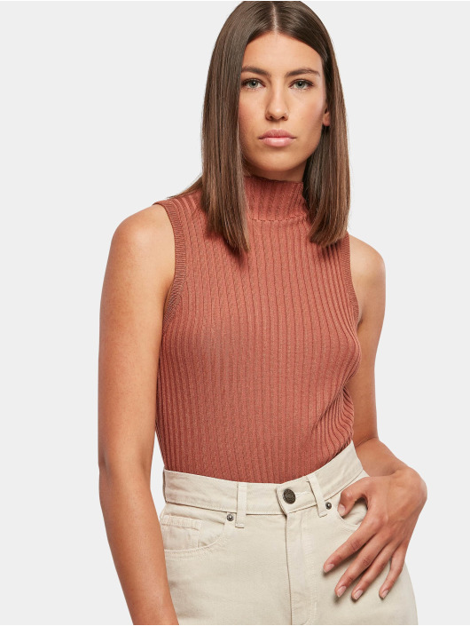 Urban Classics Damen Body Ladies Rib Knit Sleevless in orange