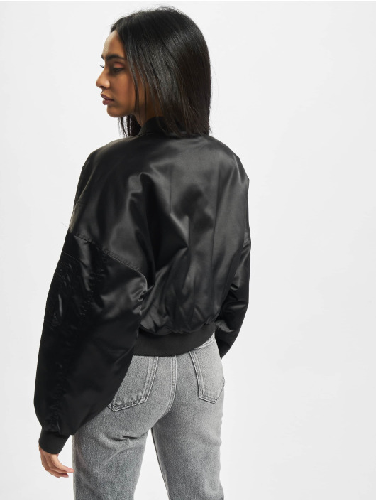 Urban Classics Bomber jacket Ladies Short Oversized Satin black