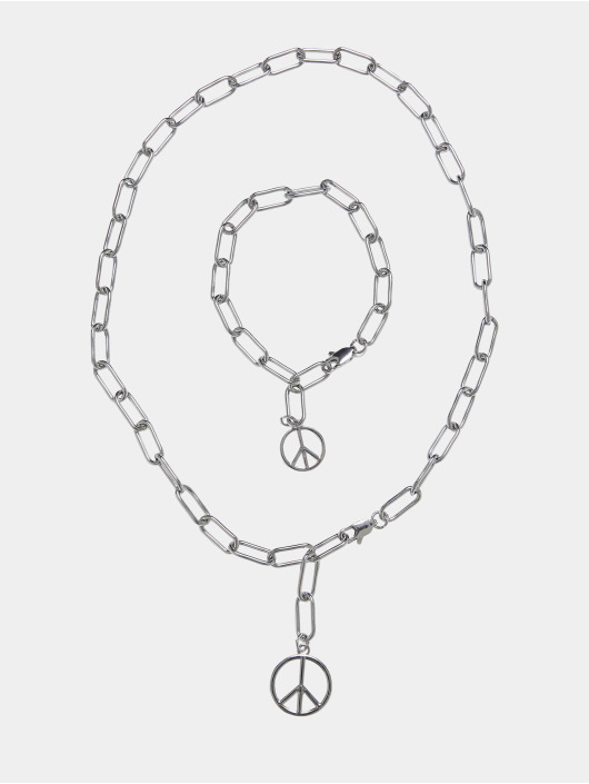 Urban Classics Bracelet Y Chain Peace Pendant argent