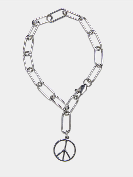 Urban Classics Bracelet Y Chain Peace Pendant argent
