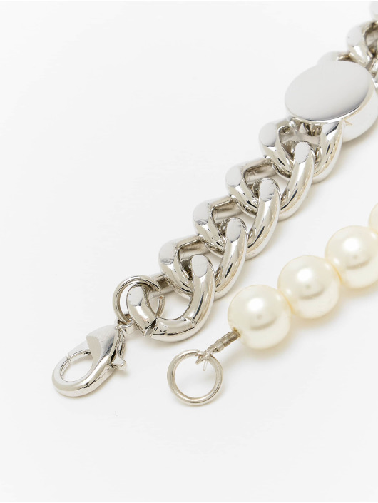 Urban Classics Bracelet Pearl Flat Chain silver colored