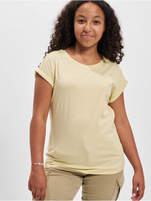 Urban Classics Camiseta Girls Organic Extended Shoulder amarillo