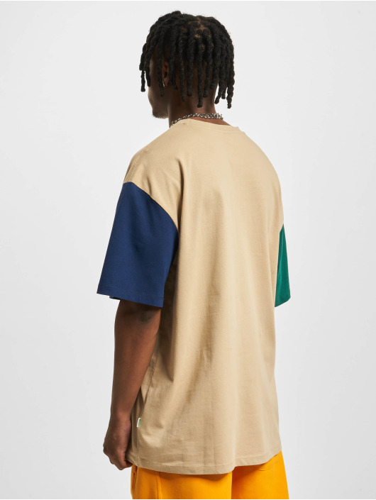 Urban Classics Camiseta Organic Oversized Colorblock beis
