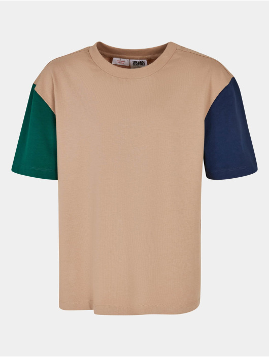 Urban Classics Camiseta Boys Organic Oversized Colorblock beis