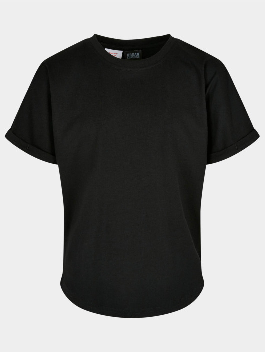 Urban Classics Camiseta Boys Long Shaped Turnup negro