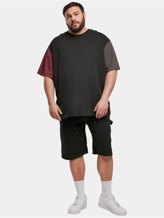 Urban Classics Camiseta Organic Oversized Colorblock negro