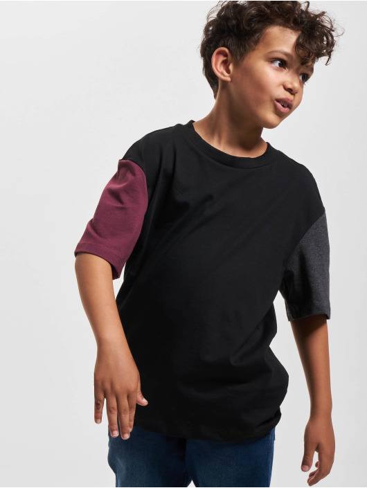 Urban Classics Camiseta Boys Organic Oversized Colorblock negro