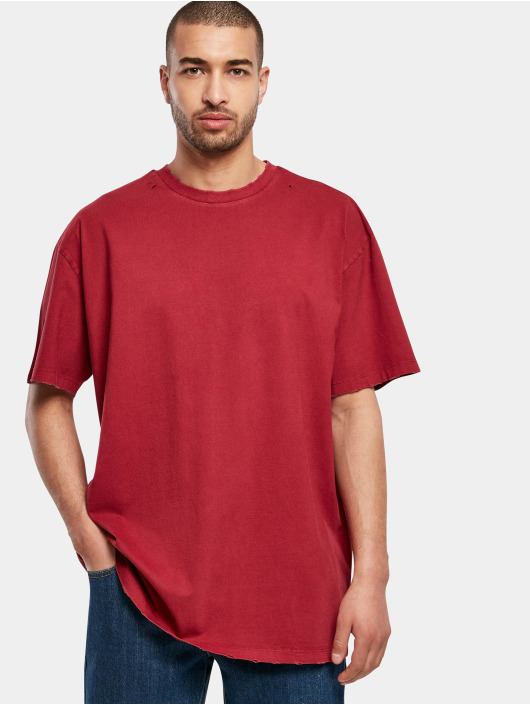 Urban Classics Camiseta Oversized Distressed rojo